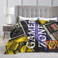 thumbnail image 4 of DouZhe Ultra-Soft Micro Fleece Lightweight Flannel Bed Blanket, Game Time Gamer Zone Print Cozy Warm Throw Blankets, 60"x50", 4 of 7