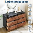 thumbnail image 3 of Juiluna 6 Drawers Dresser for Bedroom, 47" Wide Modern Chest of Drawers with Vintage Circle Handle w/Curved Profile Design, Wood Dresser for Bedroom, Living Room, Hallway, Entryway, Natural Oak, 3 of 8