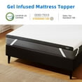 thumbnail image 2 of Dextrus 4" California King Memory Foam Mattress Topper with Fabric Cover, Cooling Gel-Infused Mattress with CertiPUR-US Certified, White and Gray, 2 of 6