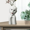 thumbnail image 3 of Jarrón de cerámica con forma de cara humana, soporte floral para decoración de escritorio S Máscara blanca, 3 of 9