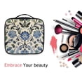thumbnail image 6 of FORMRS Travel Makeup Bag Large Capacity Train Case Cosmetic Organizer with Adjustable Dividers, Blue Floral, 6 of 8