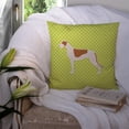 thumbnail image 3 of Carolines Treasures BB3805PW1414 Greyhound Checkerboard Green Fabric Decorative Pillow, 3 of 4