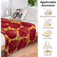 thumbnail image 5 of 3D Funny Realistic Food Pepperoni Cheese Pizza Flannel Fleece Throw Blankets 50"X40" Soft Cozy Fluffy Winter Fall Blanket Cozy Soft Fuzzy Plush Home Decor for Couch Bed Sofa Living Room Bedroom, 5 of 6