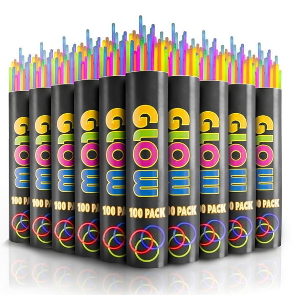 Exquisite 1,000 count Glow Sticks Bulk, 8" Glow in The Dark Neon Party Supplies