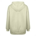 thumbnail image 5 of Women's Quarter Zip Hoodie, Soft Pullover Sweatshirt with Adjustable Hood, Long Sleeve Casual Streetwear for Everyday, Solid Color Comfortable Hooded Top for Women, Trendy Zip Up Design Beige, 5 of 7