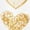 White-1, variant on Women's Gold Foil Heart Stack with Leopard Print Accent Graphic Short Sleeve Crew Neck T-Shirt