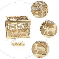 BRIGHTFUFU Card Boxes Wood Color for Wedding Supplies Keepsake 1Pcs 11.79X9.43X8.84in