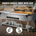 thumbnail image 5 of KFFKFF 5-Pan Commercial Food Warmer 5 x 20.6QT Electric Steam Table 3750W 4 Wheel, 5 of 9