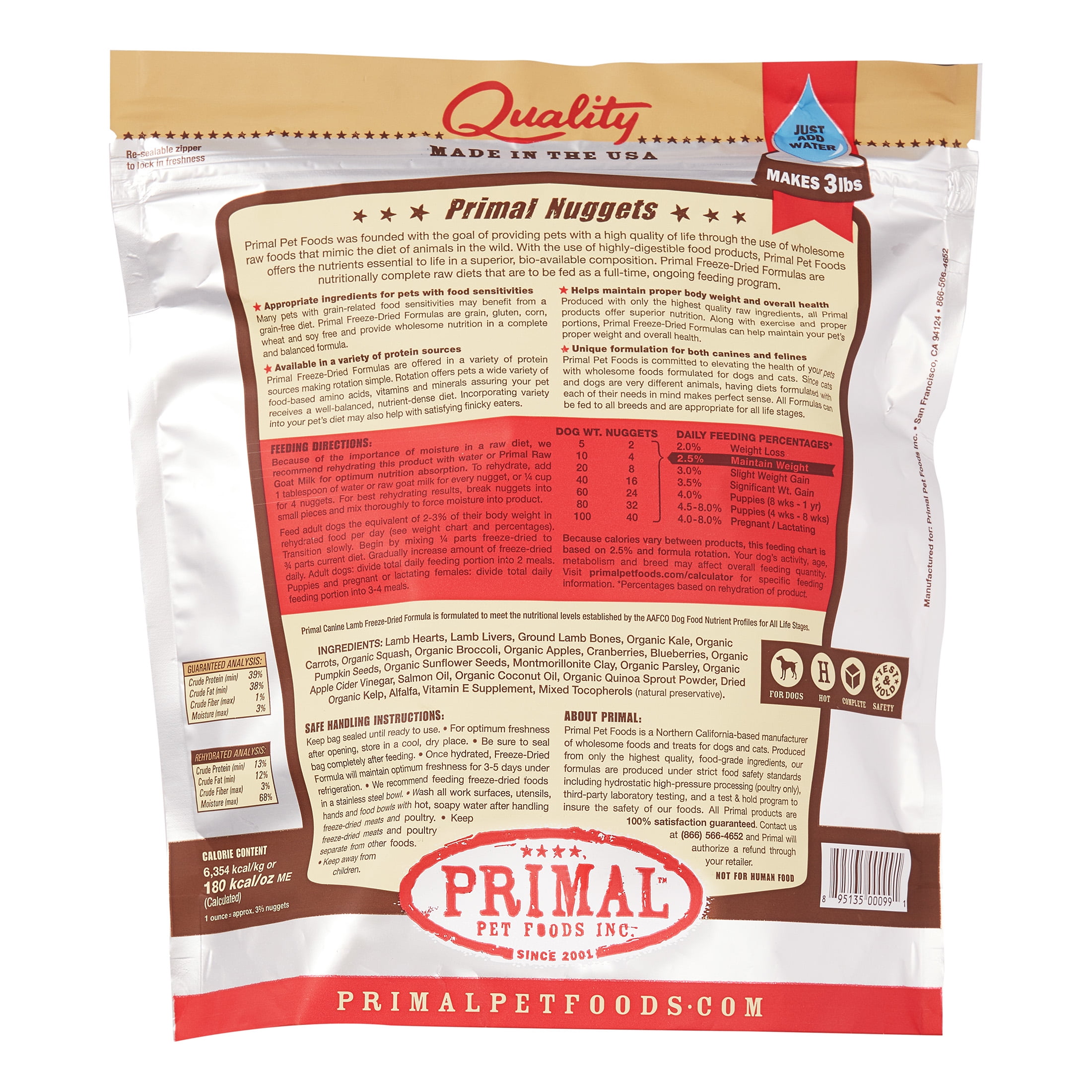 primal lamb freeze dried