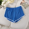 thumbnail image 3 of SWSMCLT Women's Gym Shorts Yoga Mid Rise Mid Thigh Stretchy Running Yoga Shorts Sexy Comfy Thin Summer Blue 8, 3 of 5