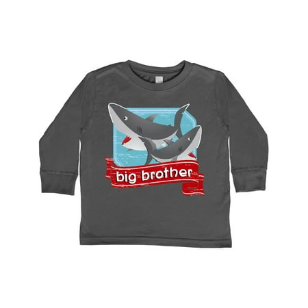 

Inktastic Big Brother Shark Gift Toddler Boy Girl Long Sleeve T-Shirt