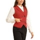 thumbnail image 4 of CHALECO DE TRAJE DE MUJER INSPIRAR CHIC, DOBLE BOTONADURA, CON SOLAPA, VESTIDO DE NEGOCIOS, TALLA XL, ROJO, 4 of 6