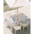 thumbnail image 3 of 60x102 Inch Outdoor Tablecloth with Umbrella Hole Zipper Rectangle Summer Starfish Conch Rectangular Tablecloths Outside Waterproof Vintage Ocean Jellyfish Coral Patio Table Cover for Picnic Party, 3 of 8