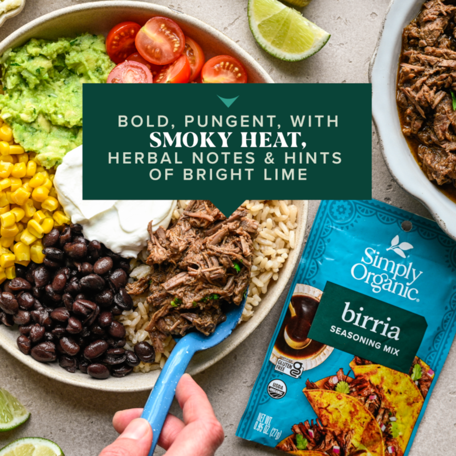 Simply Organic Birria Taco Seasoning Mix, 0.95 oz Packet