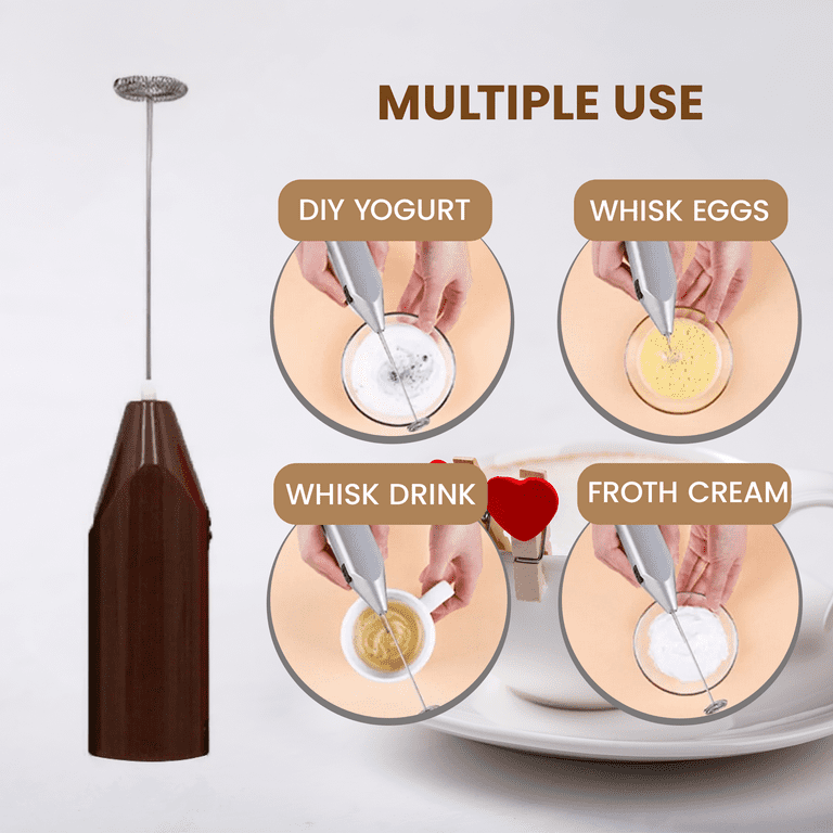 Frugality Handheld Electric Milk Coffee Cappuccino Drink Cream Frother  Mixer Stirrer Foamer Egg Beater Whisk Latte Accessories - Black 