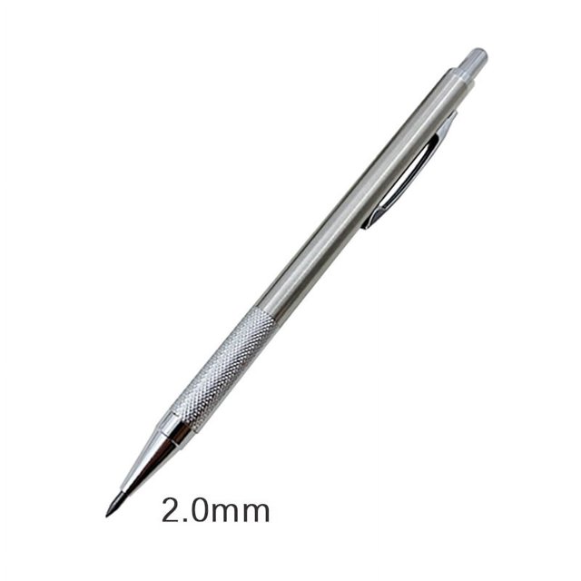 Lápiz mecánico de metal de acero inoxidable con núcleo de 3,0 mm de espesor, lápiz para dibujo de ingeniería, pintura artística, lápiz para carpintería