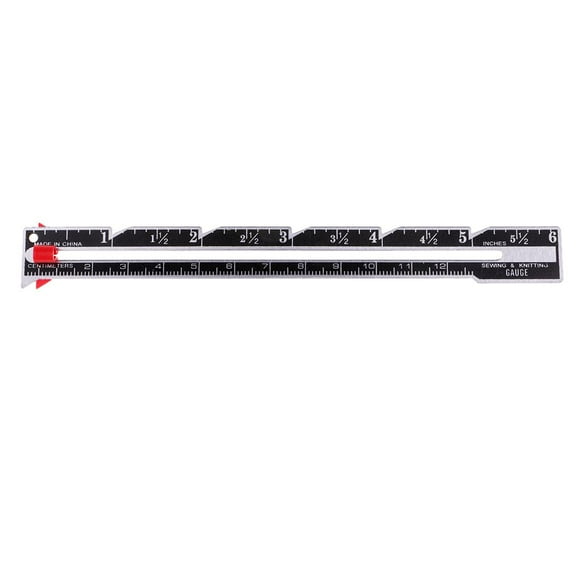 yotijay 15cm/6in Sewing Knitting Gauge Size Measure Ruler with Sliding Adjustable Marker