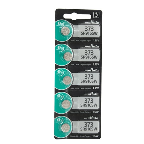Sony Murata 373 - SR916SW Silver Oxide Button Cell Battery 1.55V - 5 Pack + 30% Off!