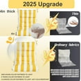 thumbnail image 5 of Outdoor High back patio chair cushions, rocking chair cushion set of 2, Waterproof lawn chair cushions with Ties, Seat cushions and Back cushions for Indoor and Outdoor（Yellow and white）, 5 of 6