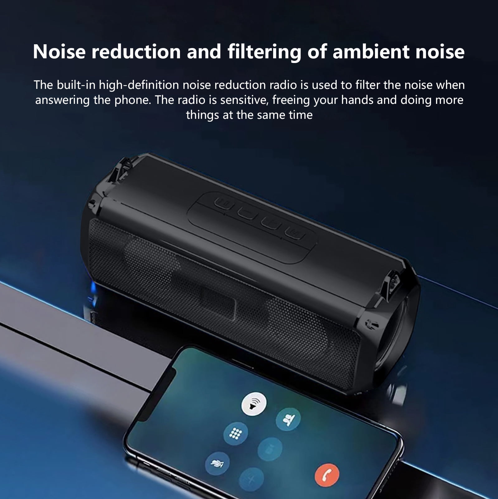 TOUMENY Bluetooth Speaker, Double Speaker Wireless Bluetooth 5.0 with 10W HiFi Stereo Sound, Upgraded Portable Outdoor Desktop Computer Speaker for Home FM Radio TF Card
