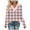 Pink, variant on Ltctricy Women's Long Sleeve T Shirts V Neck Plaid Plus Size Tunic Tops Soft Casual Tees Loose Trendy Blouses(Red,X-Large)