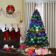 Costway 5 6 7 Pre Lit Fiber Optic Artificial Christmas Costway 5 6 7 Pre Lit Fiber Optic Artificial Christmas