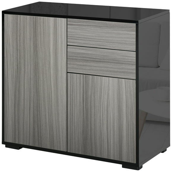 HOMCOM High Gloss Buffet Sideboard with Drawers Kitchen Storage Cabinet