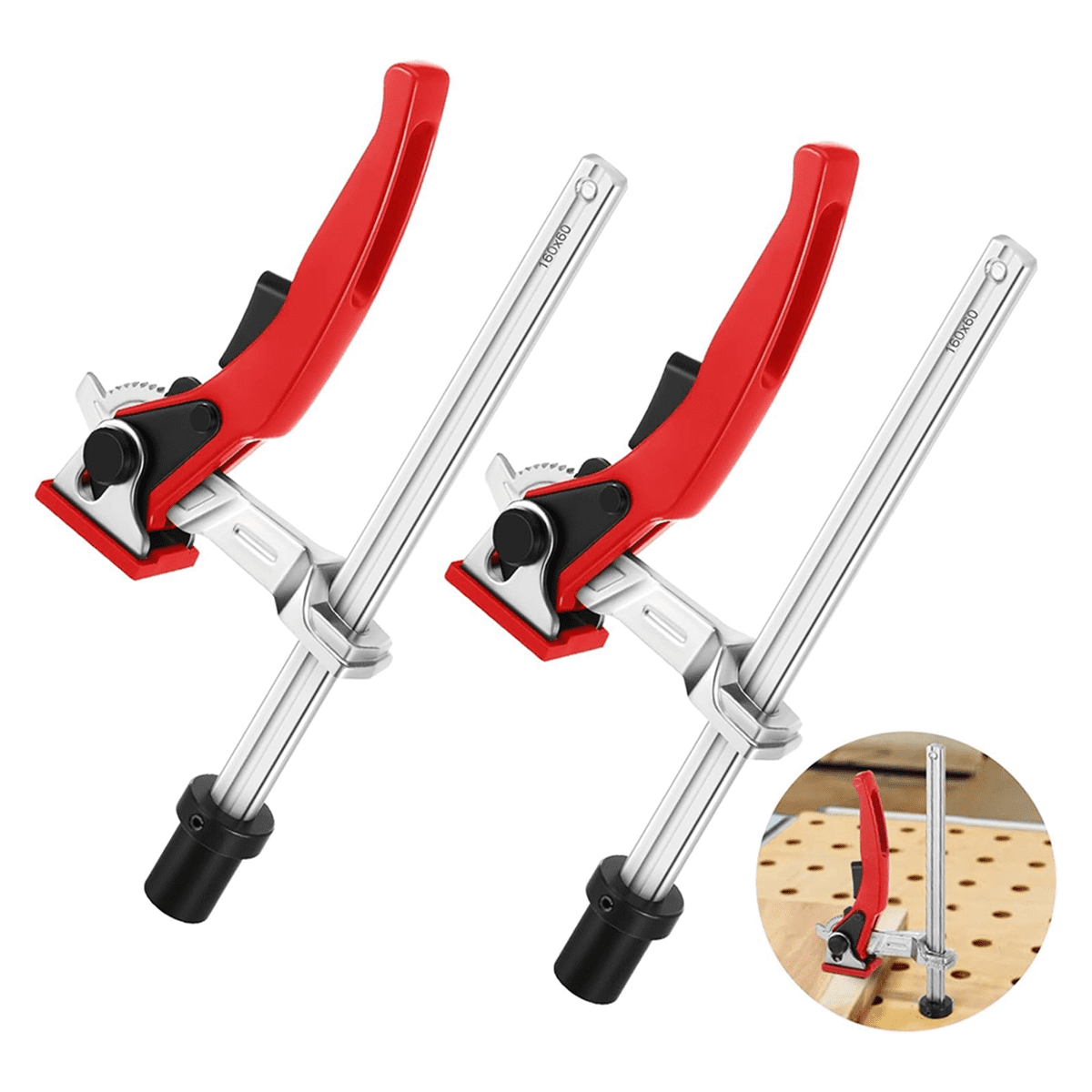 2 Pcs Table Work Bench Grip Clamp 3/4 Inch Dog Hole Clamp Hold Down Clamp Table Clamp for Woodworking Table,1 set * clamps for woodworking