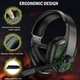 thumbnail image 3 of Gaming Headset Fit for PS4/PS5, PC, Xbox One, Nintendo Switch, EEEkit Stereo Gaming Headphones with Mic Noise Canceling, Memory Earmuffs, LED Lights, 3.5mm Over-Ear Headphones for Mac, Laptop, 3 of 8
