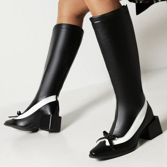 Summer Saving Clearance AXXD High-Heels Knee High Boots,Booties Over-the-Knee Womens Boots Teacher Comfort Christmas Womens Shoes Dressy Casual 2024 Women Shoes For Clearence