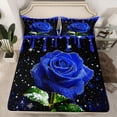 thumbnail image 2 of Homewish Romantic Valentine'S Day Full Size Sheets,Country Floral Rose Bed Sheets,Dreamy Blue Black Sheet Sets For Adult,Super Cozy Room Decor,4 Pieces, 2 of 7