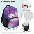 thumbnail image 7 of Aplkyhs Galaxy Axolotl Pack School Backpack for Kids Age 6-18 Ergonomic Padded Adjustable Straps Large Capacity Water Resistant Bookbag for K-12 Students Daily School Travel, 7 of 7