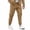 Khaki, variant on CQONEPT Cargo Pants for Mens Elastic Waist Twill Chino Tapered Pants Work Casual Outdoor Jogger Pant with Multi Pockets Navy L