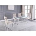 thumbnail image 3 of 5pc. 68" x 40" Glass Dinette Set with 4 Chairs and Silver Stainless Steel, 3 of 4