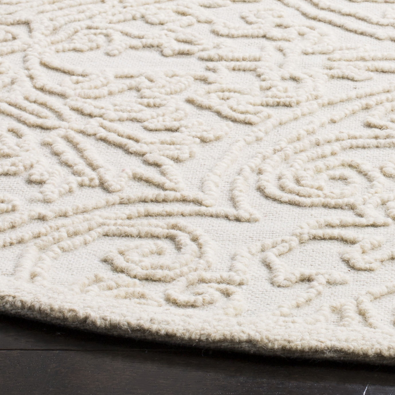 SAFAVIEH Trace Burton Geometric Area Rug, Ivory, 8' x 8' Round