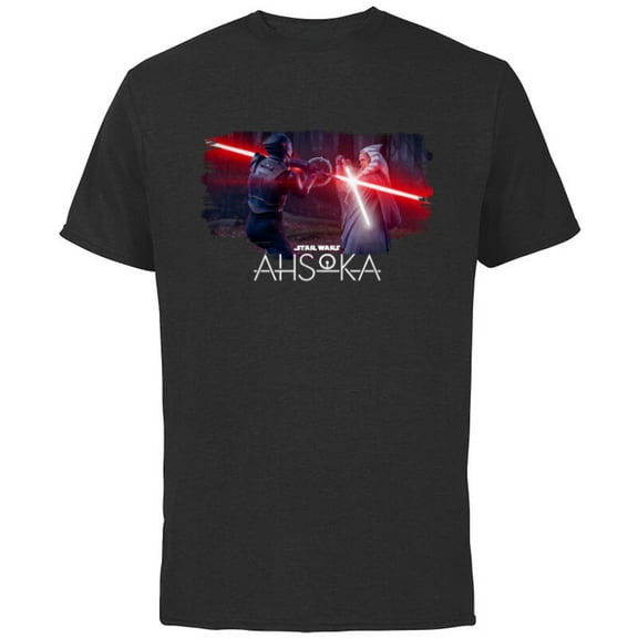 Star Wars Ahsoka Part Four Lightsaber Duel vs Marrok Disney - Short Sleeve Cotton T-Shirt for Adults - Customized-Black