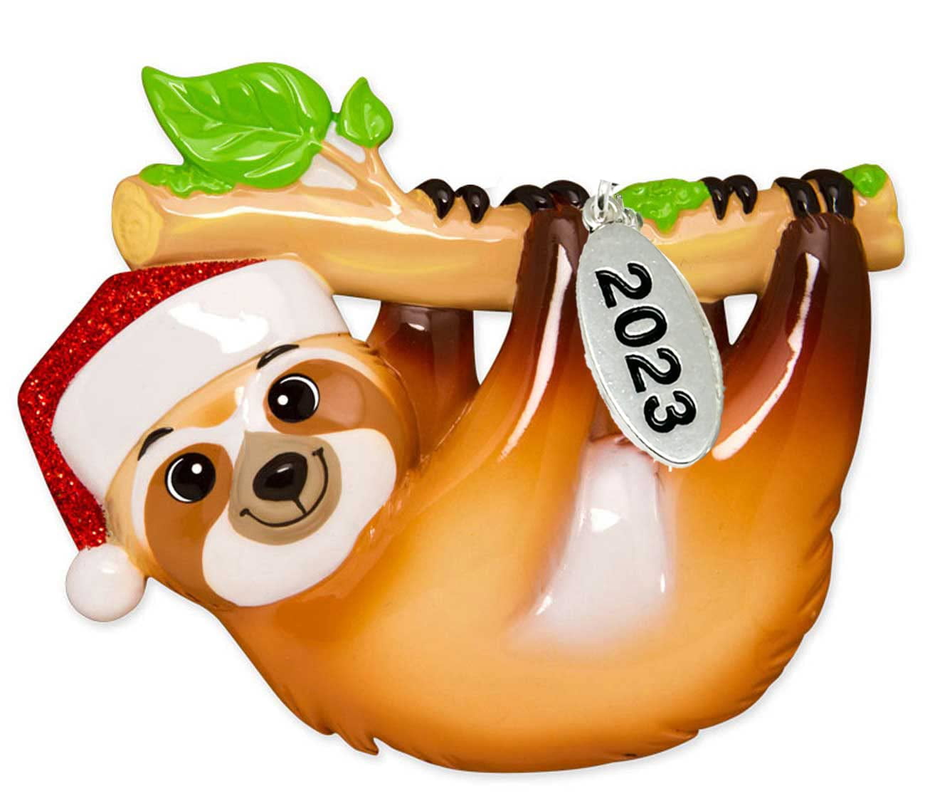 Sloth Ornament Sloth Christmas Ornaments 2023 Easy to Personalize Comes in an Organza Bag