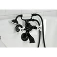 thumbnail image 3 of Kingston Brass KS265PXMB Kingston Three-Handle 2-Hole Tub Wall Mount Clawfoot Tub Faucet with Hand Shower in Matte Black, 3 of 7