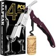 thumbnail image 1 of Bottle Opener Wine Opener Corkscrew - 4PCS Multi-Purpose Wine Bottle Opener, Corkscrew Wine Opener, Ouvre Bouteille de Vin, Bar & Wine Tools Corkscrews & Openers Bottle Openers - WineRed, 1 of 1