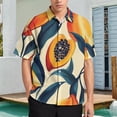 thumbnail image 2 of Mens Unique Pattern Tropical Fruits with Exotic Flavors Button Up Shirts Vacation Summer Clothes, 2 of 6