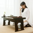 thumbnail image 4 of Japanese Wood Floor Table with Foldable Legs - Coffee Tables for Living Room, Bed Desk Tray, Meditation Altar, Laptop Desk, 4 of 6