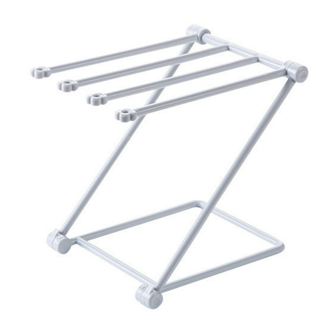 Adjustable Foldable PP Kitchen Organizer: Multifunctional Countertop Rack for Towels & Cups, No-Drill Installation, Space-Saving Design, Suitable for Kitchen/Canteen/Restaurant, Grey Color, Compact