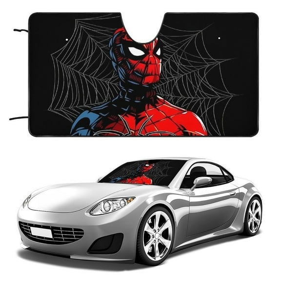 Custom Spiderman Car Truck and SUV Windshield Visor Car Visor Heat Protection All-in-One Windshield Visor UV Blocker Reflective Visor Foldable Easy Installation Keep Vehicle Cool 51"x28"