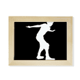 thumbnail image 1 of Black patinar deporte silueta Escritorio de madera Arte Pintura 6x8 pulgadas marco de foto foto, 1 of 4