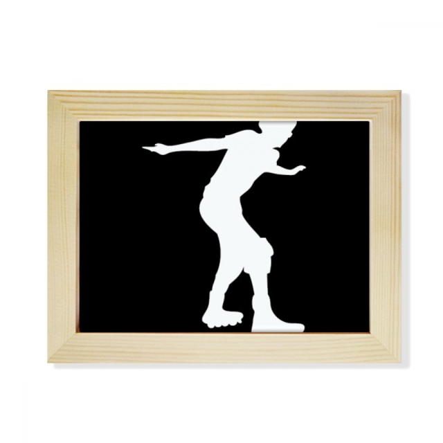 Black patinar deporte silueta Escritorio de madera Arte Pintura 6x8 pulgadas marco de foto foto