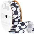 thumbnail image 2 of Offray Ribbon, Black White 7/8 inch Soccer Grosgrain Ribbon, 9 feet, 2 of 12