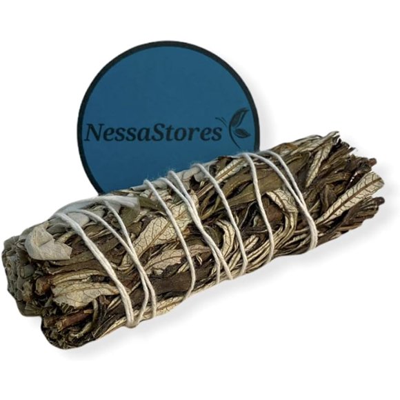 NESSASTORES - White Sage + Yerba Santa Smudge Stick Incense Sticks, 4" Bundle #JC-152 (Pack of 5)
