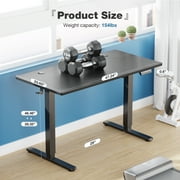 edx Electric Standing Desk, Height Adjustable Desk, 48 x 24 Inches Ergonomic Stand up Desk with Memory Preset and T-Shaped Metal Bracket for Home Office