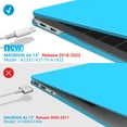 thumbnail image 5 of IBENZER Compatible with 2022 2021 2020 MacBook Air 13 Inch Case M1 A2337 A2179 A1932, Hard Shell Case & Keyboard Cover & Screen Film for Mac Air 13 with Touch ID (2018-2022), Sky Blue, W-AT13-SBL+2, 5 of 10