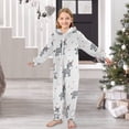 thumbnail image 6 of Soft Big Kids Onesie Pajamas Cozy Loose-Fit Jumpsuits for kids with Pockets for Christmas Lounge & Play Grey Cute Donkeys Pattern, 6 of 8